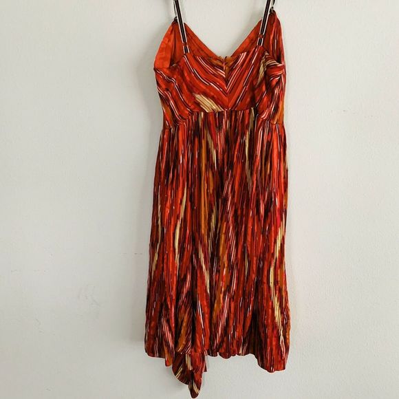 BCBGMaxazria Runway Silk Red Fit Flare Midi Dress - Picture 4 of 4